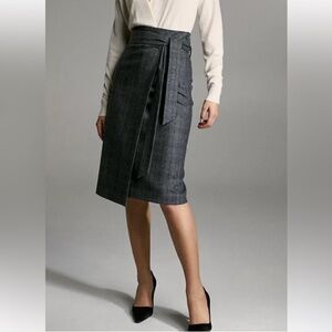 Babaton Taupe Midi Skirt